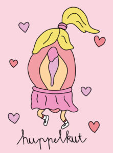 Huppelkut, kaart, roze, kut, cadeau, oosterbeek, madame, originele cadeaus