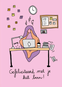 Kut, kaart, baan, gefeliciteerd, roze, oosterbeek, madame, originele cadeaus