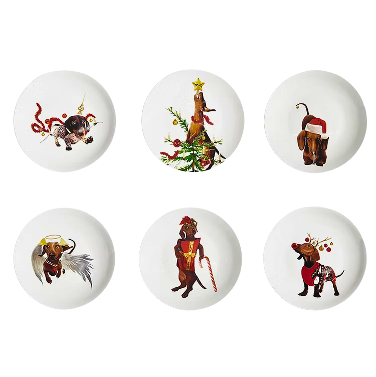 Teckels, borden, servies, bord, cadeau, oosterbeek, madame