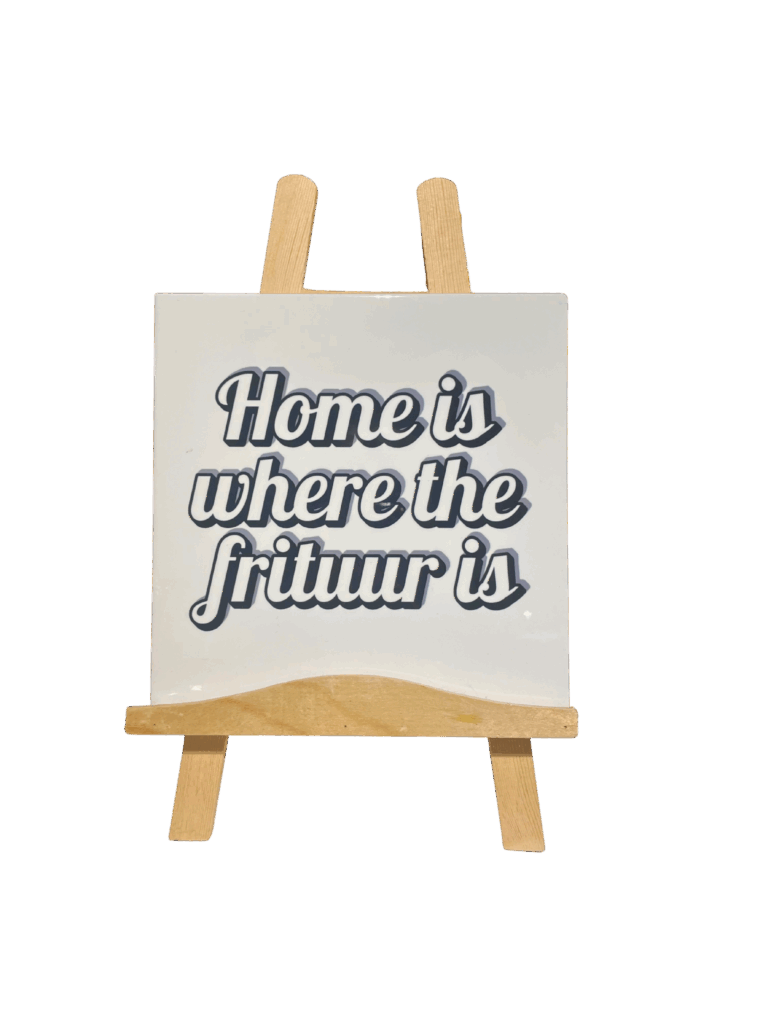 Tegeltje, wit, ezel, frituur, quote, diy, originele cadeaus, oosterbeek